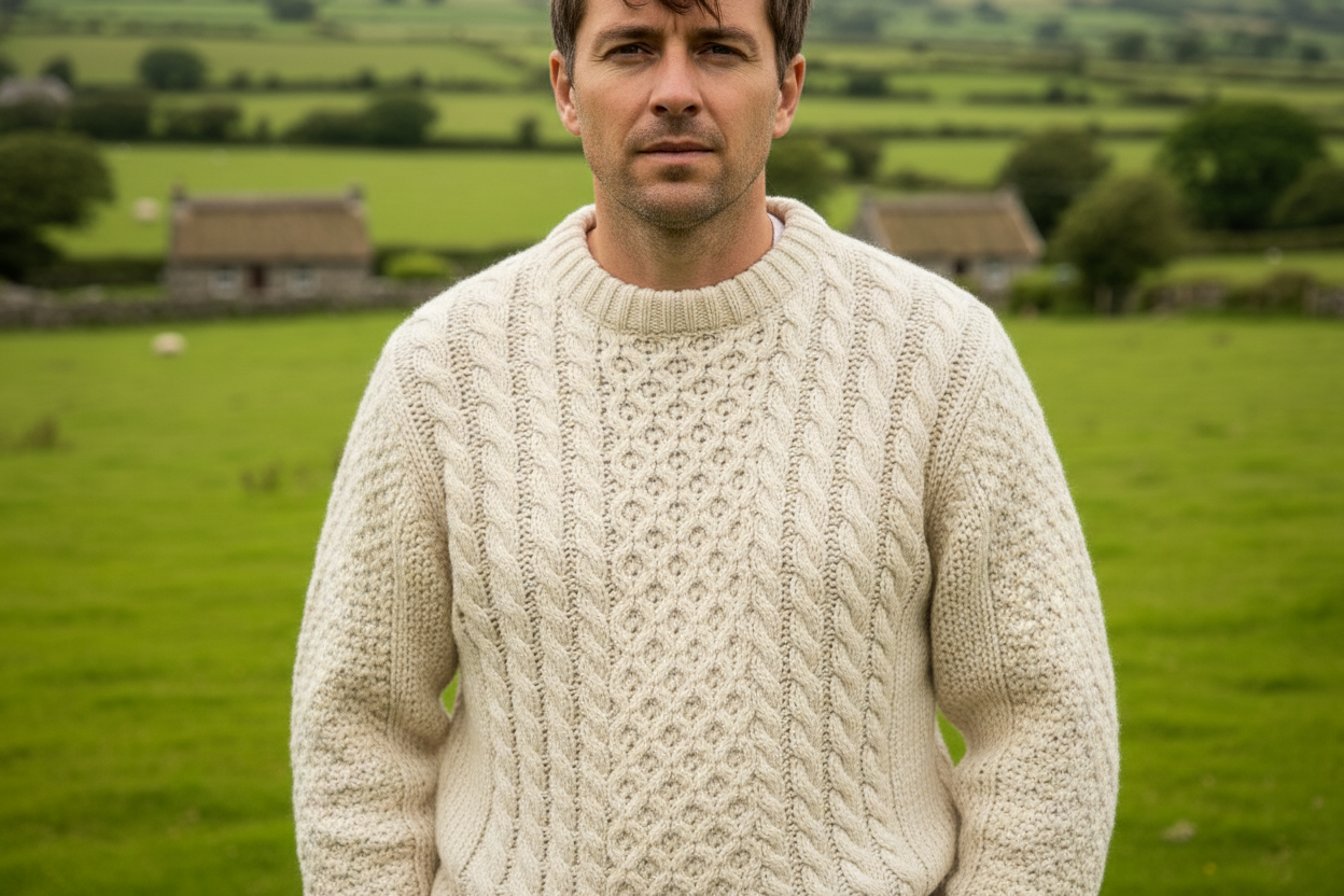 make the man and the sweater more of the focal point of the images. have the man take up more of the image. Focus on the sweater detail