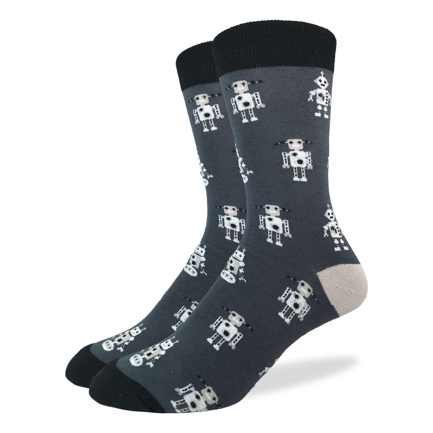 Chaussettes robot grises pour hommes