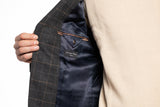 Blazer à carreaux Brazen Head en gris