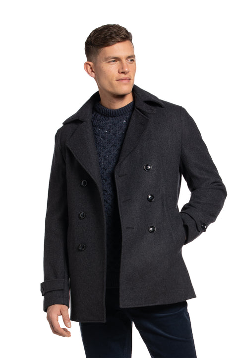 Harbour Wool Peacoat in Charcoal