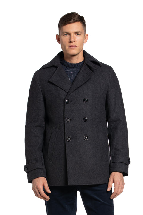 Harbour Wool Peacoat in Charcoal