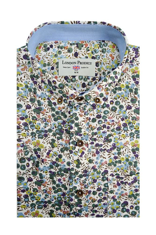 Chemise à manches courtes Livingstone en vert mélangé