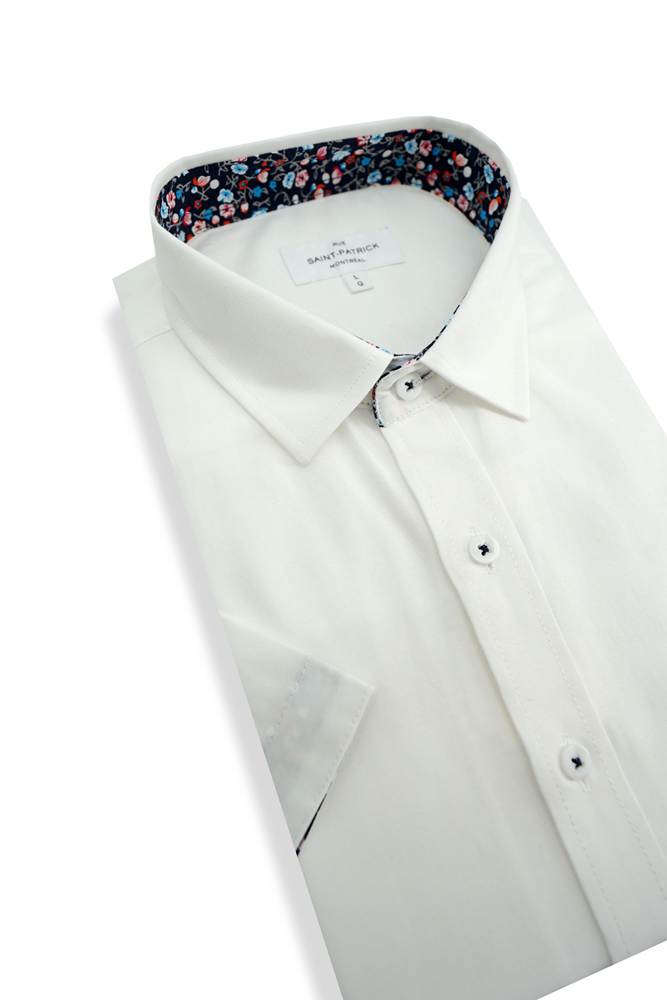 Chemise à manches courtes Birmingham Easy Care en blanc