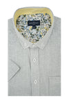 Beaumaris Linen Blend Short Sleeve Shirt in Nimbus Cloud
