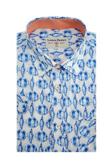 Chemise à manches courtes Falmouth en bleu saphir