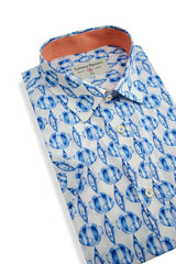 Chemise à manches courtes Falmouth en bleu saphir