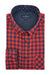 Killinchy Brushed Oxford Shirt in Red and Navy
