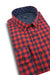 Killinchy Brushed Oxford Shirt in Red and Navy