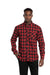 Delamont Flannel Shirt in Ruby Red and Black