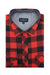 Delamont Flannel Shirt in Ruby Red and Black