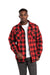 Caledon Sherpa Lined OverShirt in Red and Black