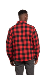 Caledon Sherpa Lined OverShirt in Red and Black