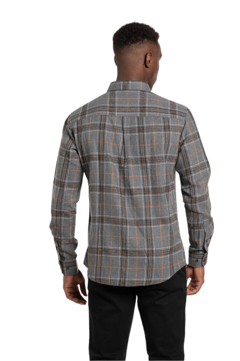 Valence Flannel Shirt in Ginger and Grey
