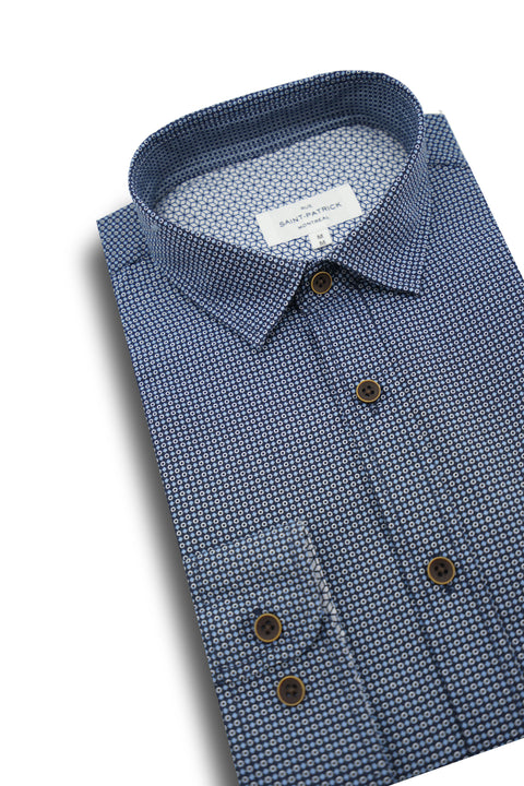 Quoile Microprint Shirt in Navy