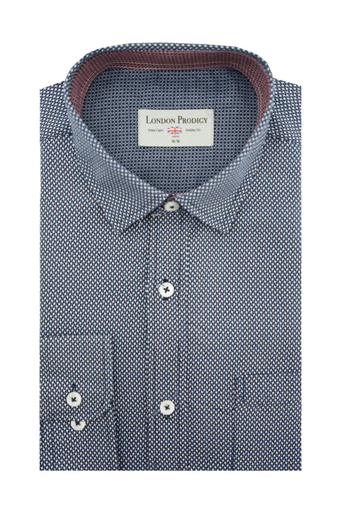 Tullykin Shirt in Navy and White