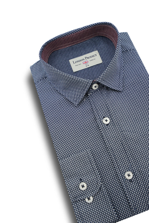 Tullykin Shirt in Navy and White