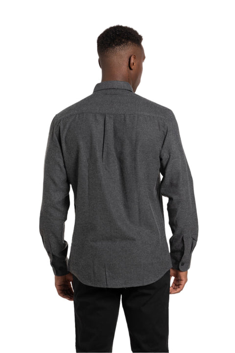 Tara Brushed Diagonal Twill Shirt in Charcoal