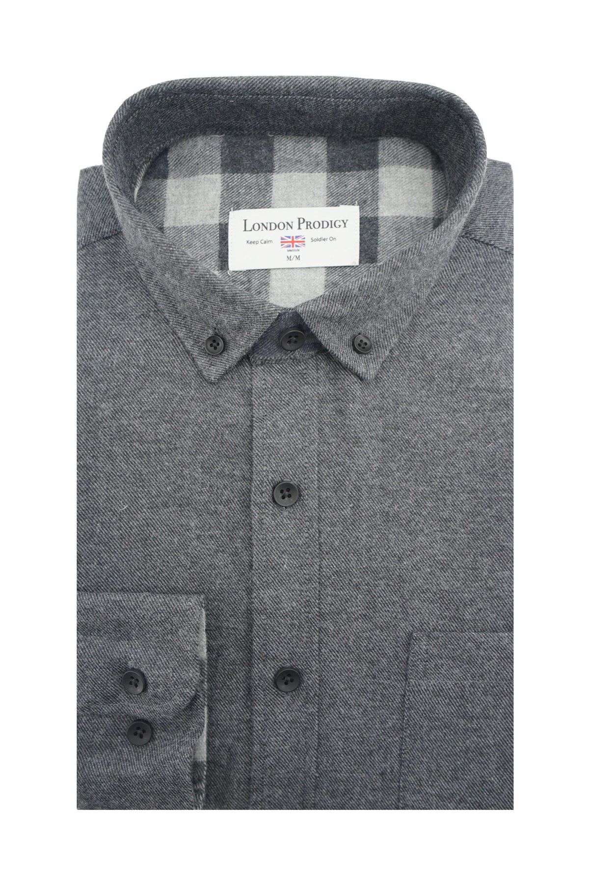 Tara Brushed Diagonal Twill Shirt in Charcoal