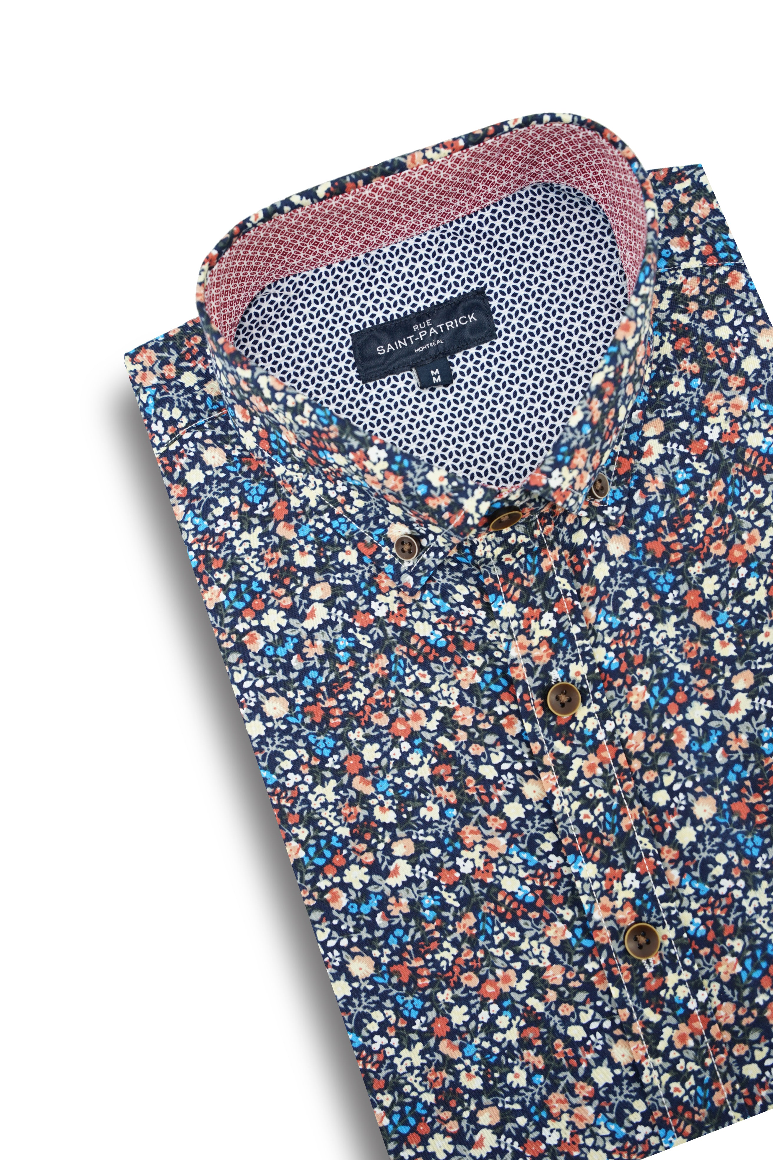 Skerries Floral Short Sleeve Shirt in Black Multi Colour