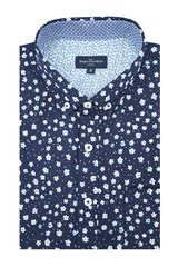Ballyrobert Floral Short Sleeve Shirt In Navy And Blue