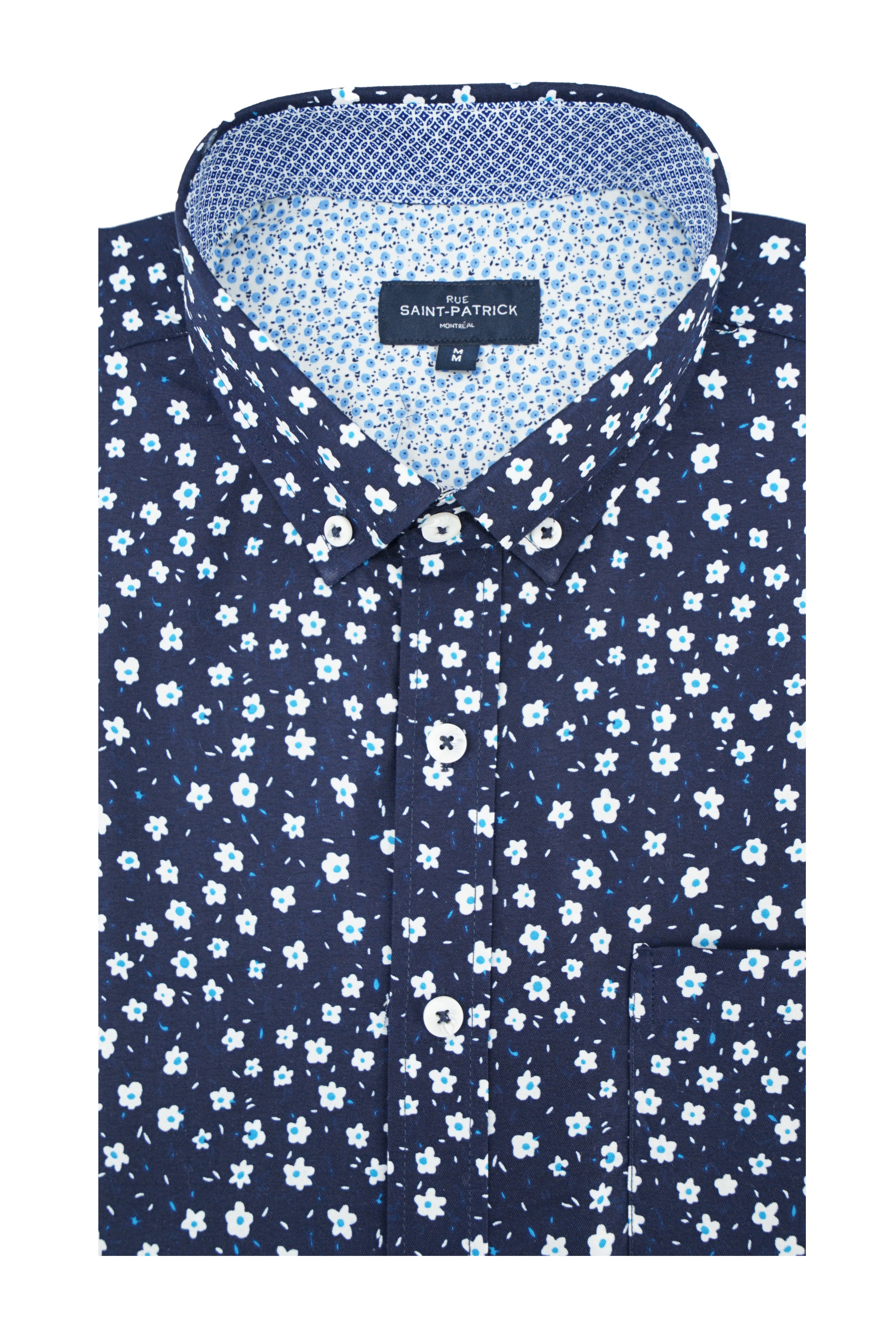 Ballyrobert Floral Short Sleeve Shirt In Navy And Blue