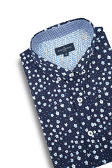 Ballyrobert Floral Short Sleeve Shirt In Navy And Blue