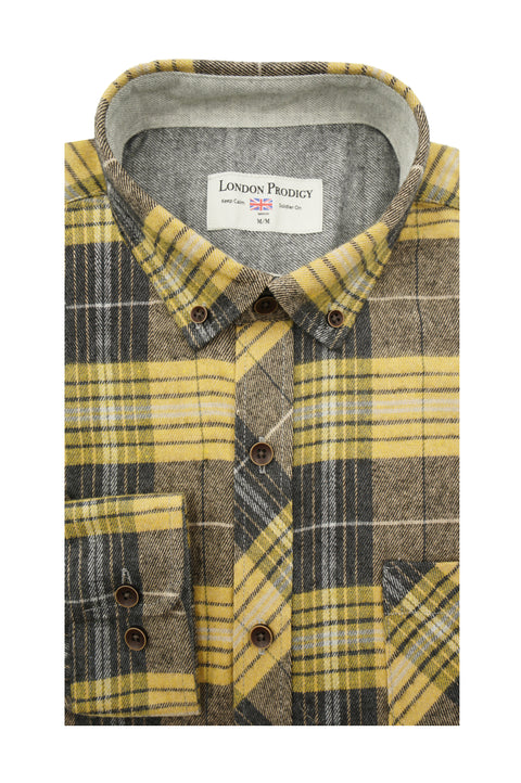 Marseille Flannel Shirt in Royal Yellow