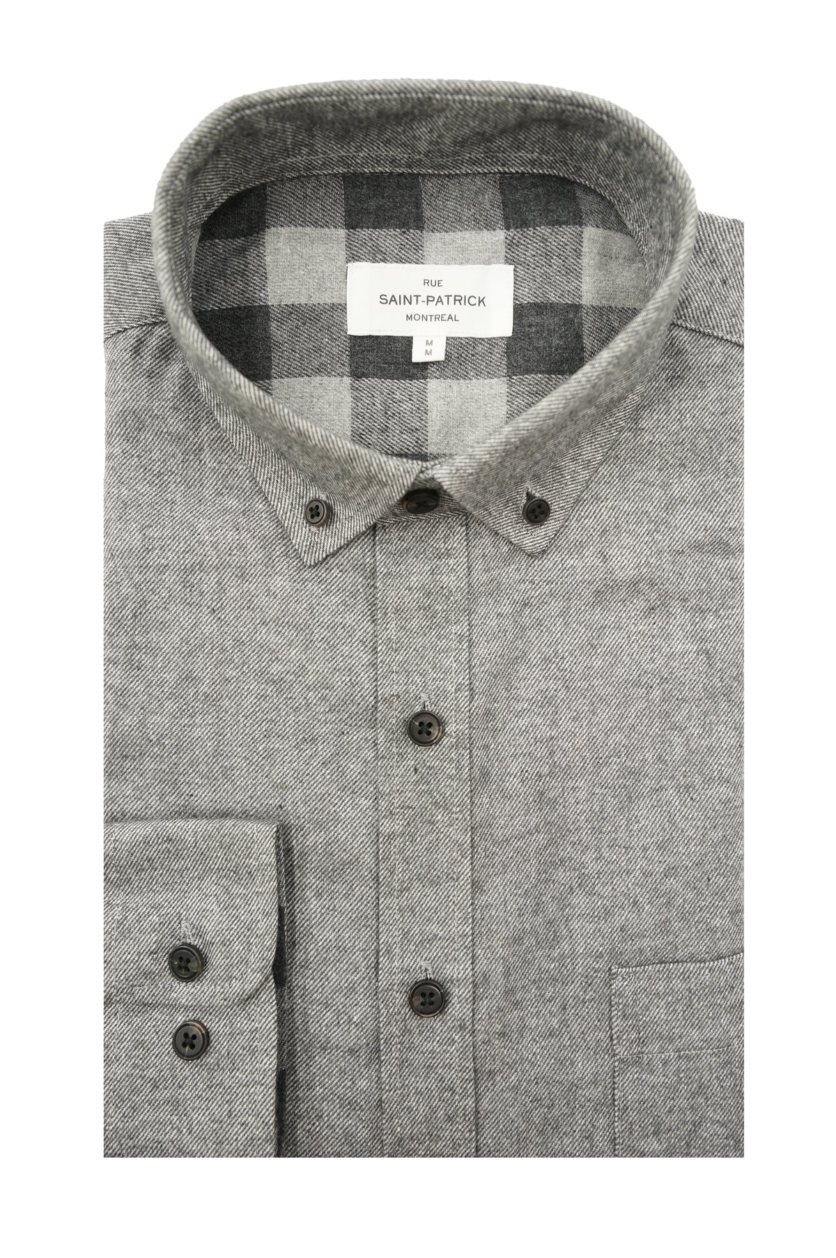 Lancaster Brushed Diagonal Twill Shirt in Harbor Grey