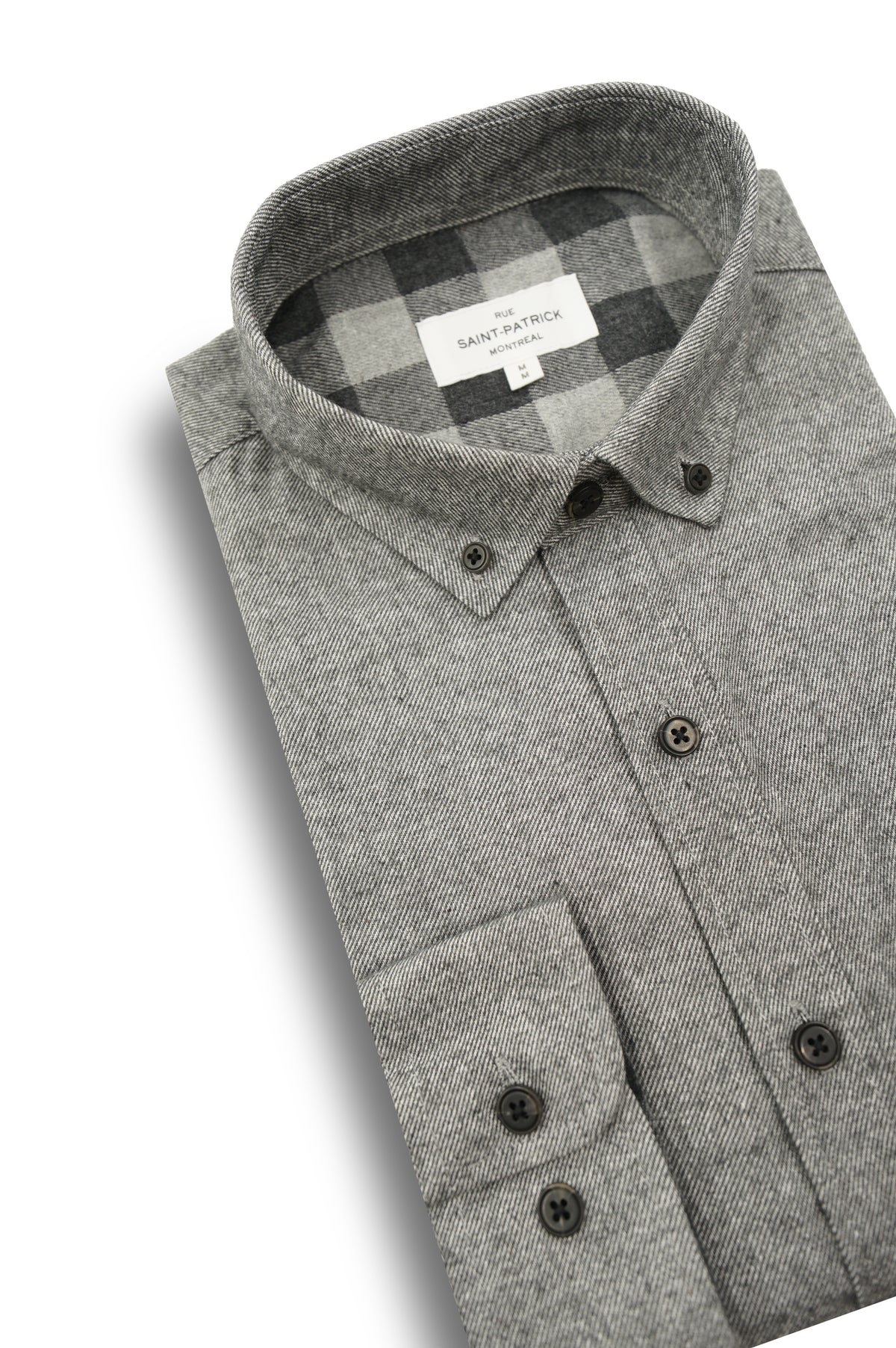 Lancaster Brushed Diagonal Twill Shirt in Harbor Grey
