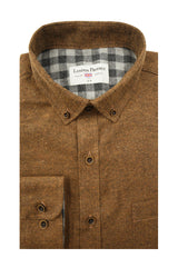 Mahee Brushed Diagonal Twill Shirt in Toffee