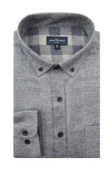 Marlborough Brushed Diagonal Twill Shirt in Slate Blue