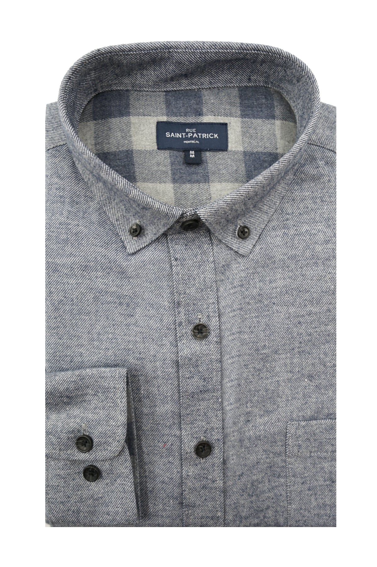 Marlborough Brushed Diagonal Twill Shirt in Slate Blue