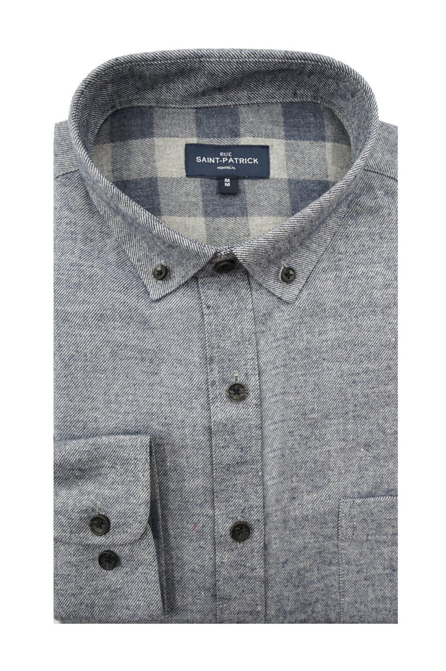 Chemise en sergé brossé en diagonale Marlborough en bleu ardoise