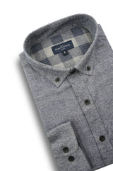Marlborough Brushed Diagonal Twill Shirt in Slate Blue
