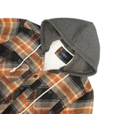 Surchemise à capuche doublée en sherpa Limerick en citrouille et anthracite