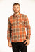 Chateauroux Flannel Shirt in Pumpkin and Beige