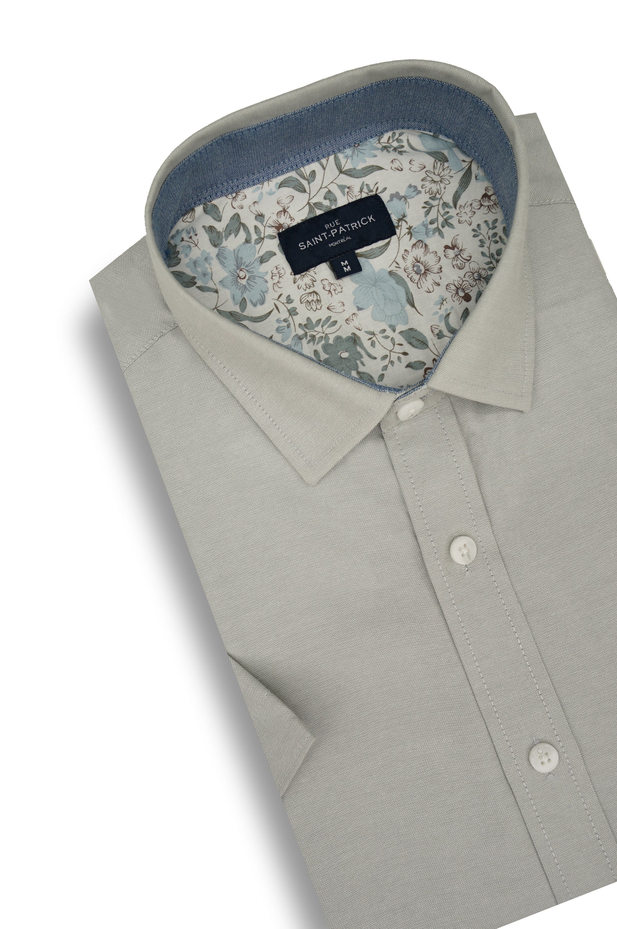 Chemise Oxford à manches courtes Tijuana Easy Care en argent Stirling