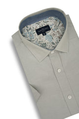 Chemise Oxford à manches courtes Tijuana Easy Care en argent Stirling