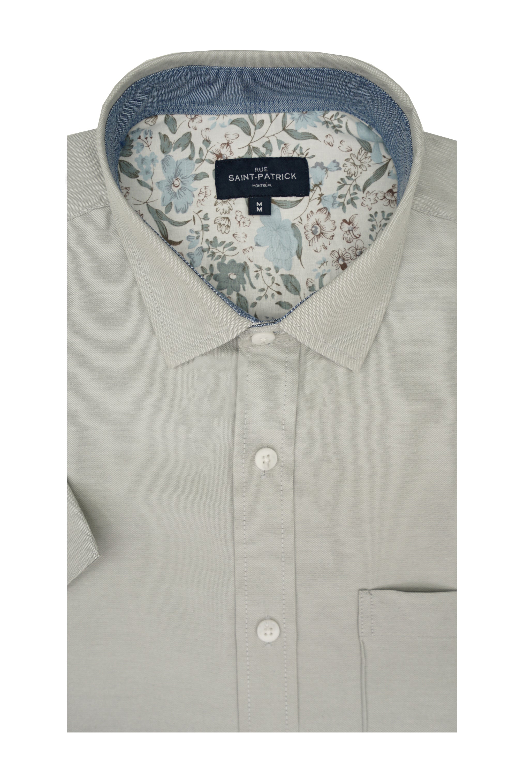 Chemise Oxford à manches courtes Tijuana Easy Care en argent Stirling