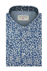 Chemise à manches courtes à imprimé floral Pattaya en bleu savoyard