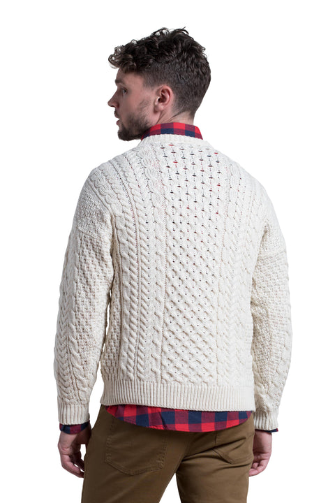 Merino Wool Crewneck Sweater in Natural
