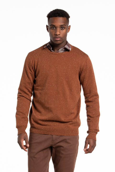 Donegal Cotton Sweater in Rust