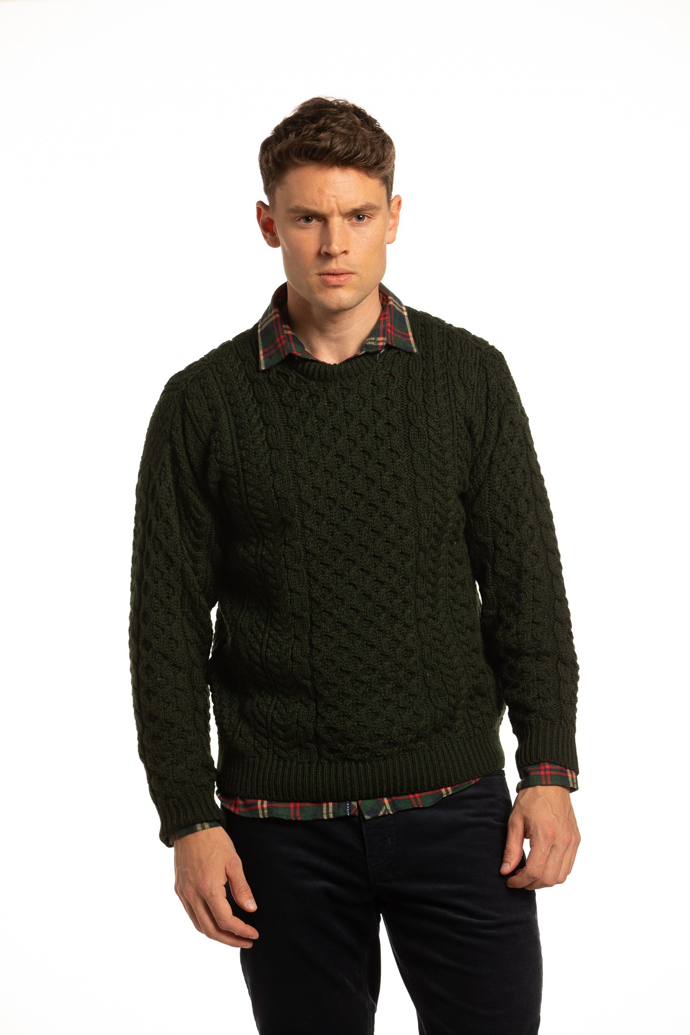 Merino Wool Crewneck Sweater in Forest Green – Rue Saint-Patrick