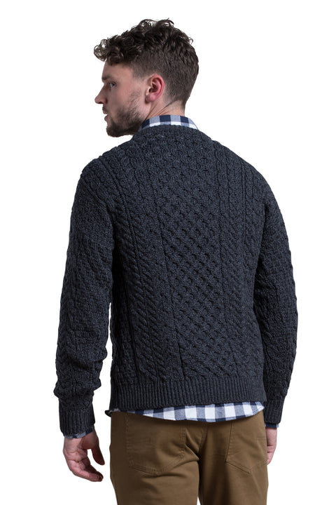 Merino Wool Crewneck Sweater in Granite Grey