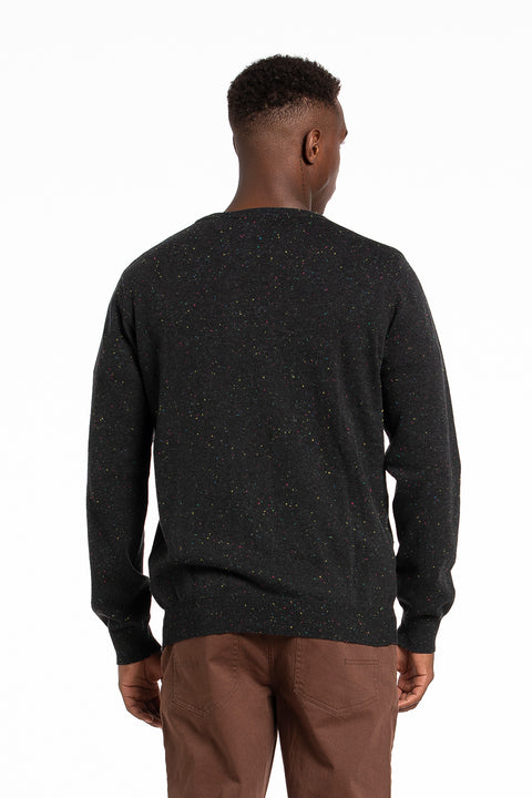 Donegal Cotton Sweater in Black