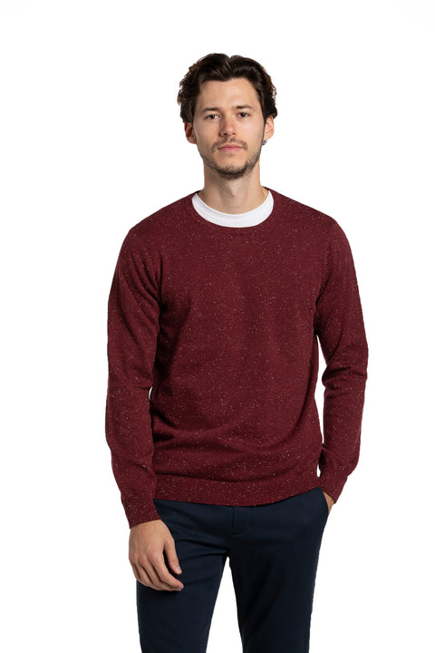 Donegal Cotton Sweater in Burgundy