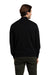 Zip Mock Neck Cotton Sweater in Black