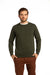 Cotton Crewneck Sweater in Dark Olive 