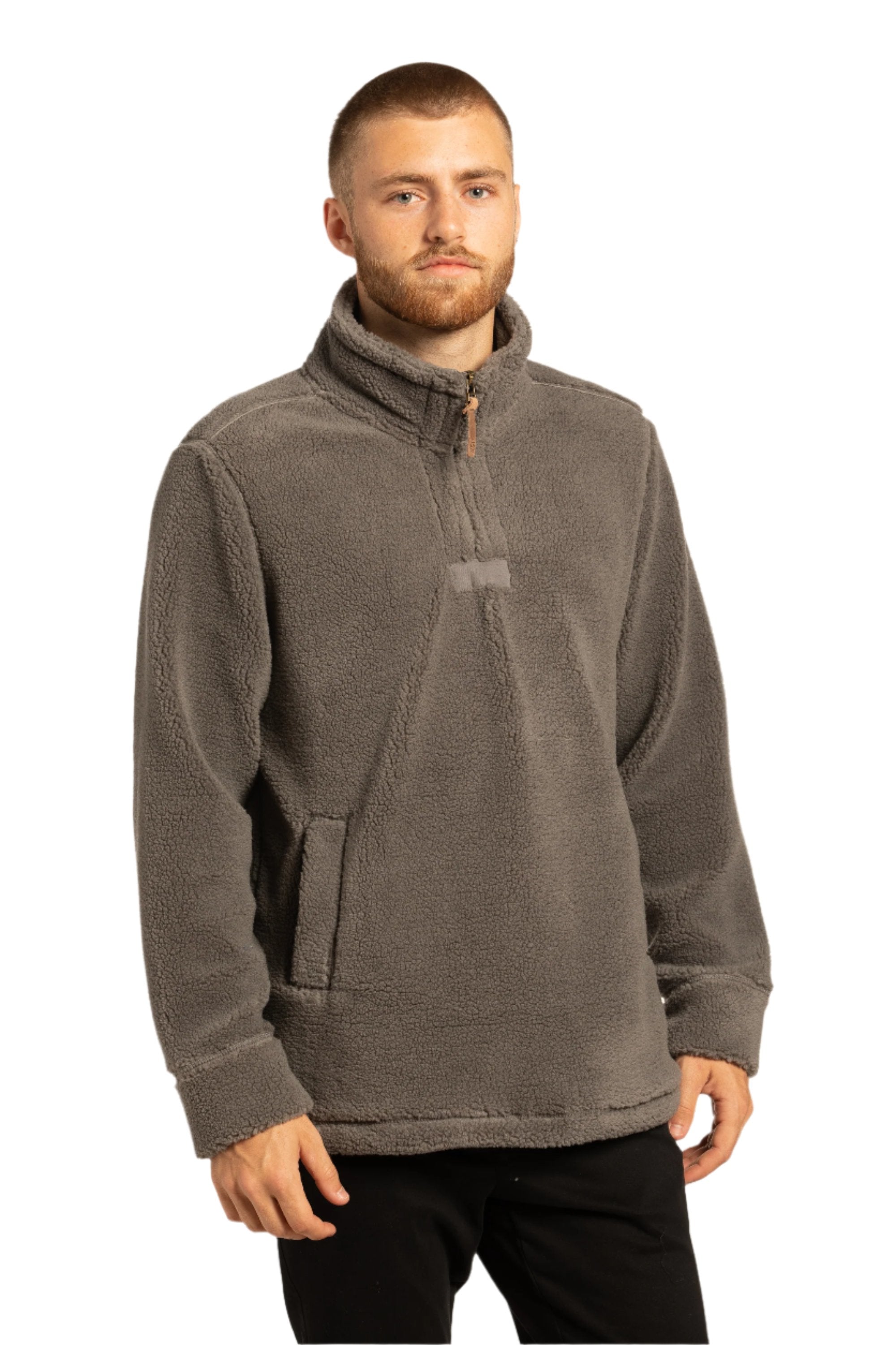 Pull polaire 1/4 haut Newtownards en gris granit