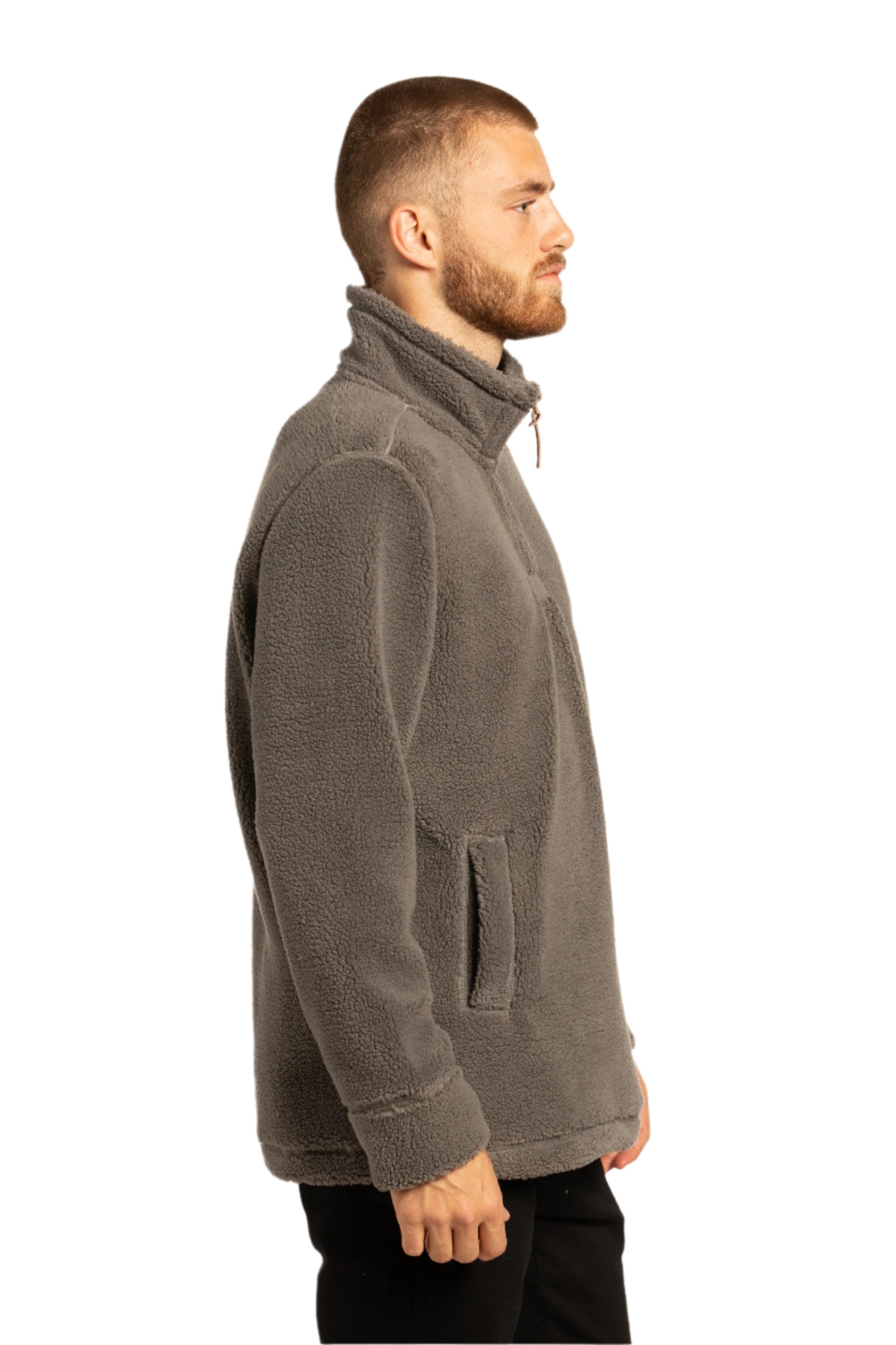 Pull polaire 1/4 haut Newtownards en gris granit